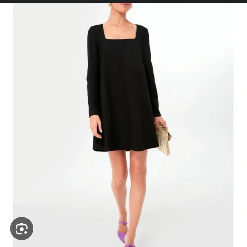 Tuckernuck Black Long-Sleeve Square-Neck Mini Dress